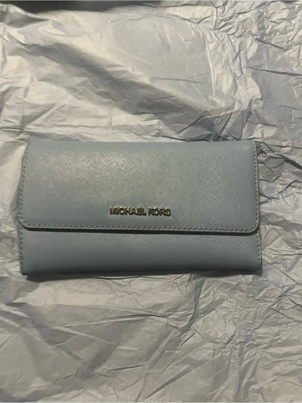 Michael Kors Jet Set Travel Large Trifold Wallet – French Blue